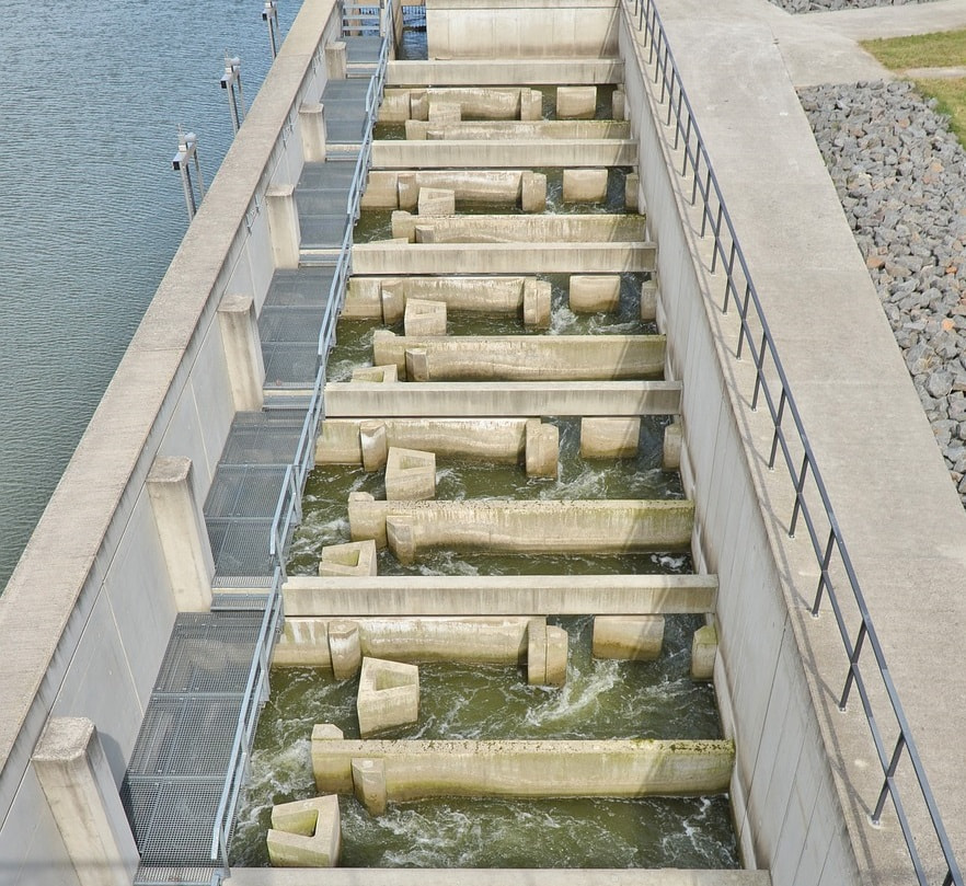 Teil einer Aufstieghilfe für Fische
